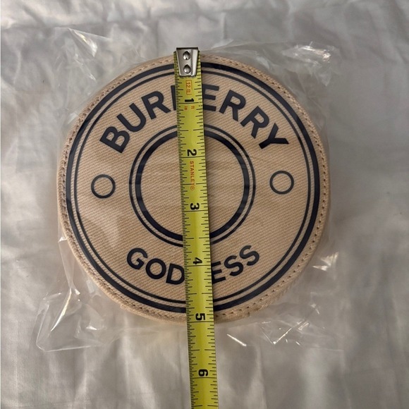 Burberry Goddess Beige Round Jewelry Travel Case Canvas Zip Pouch - Picture 4 of 4
